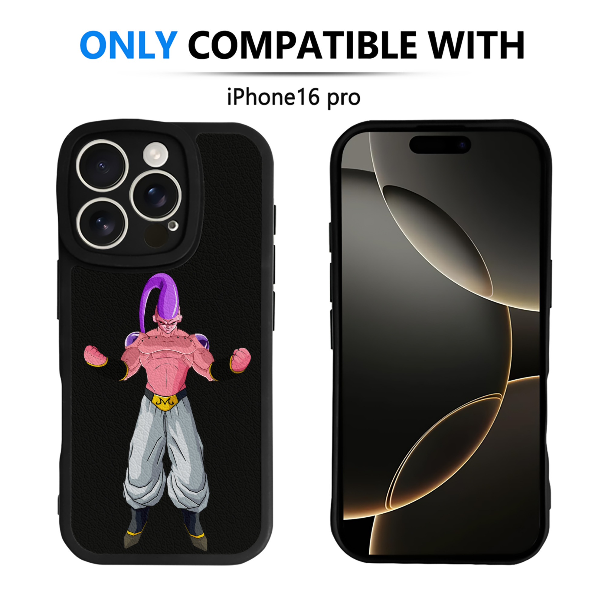 （画像用） ドラゴンボール 魔人ブウ DRAGON BALL Majin Buu 【iPhone 16シリーズ対応】シリコンスマホケース（レザー調） 材質：シリコン